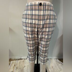 Ava & Viv Plaid Capris - Blue and White